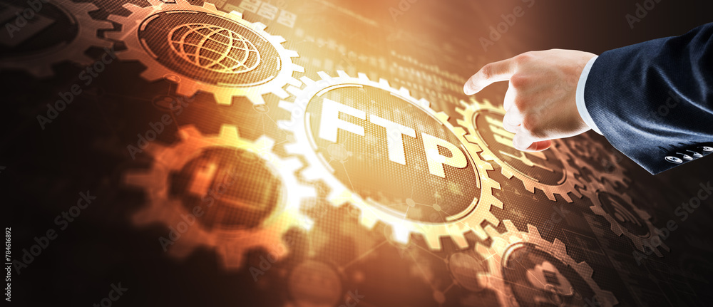 Poster update 2024 ftp. new file transfer protocol. internet and communication technology concept