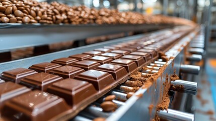 Conveyor Belt Filled With Chocolate