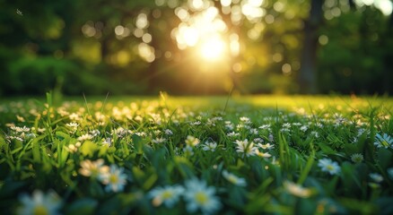 Daisies in a Grass Field