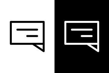 simple symbol bubble chat white black outline icon