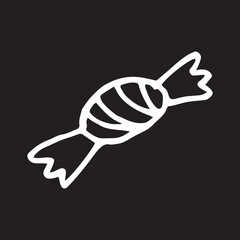 doodle vector illustration of candy on black