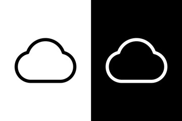 cloud white black outline icon