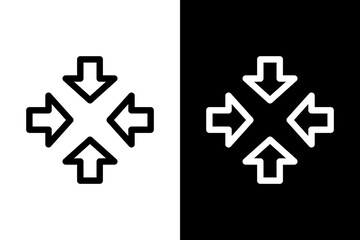 Fototapeta premium arrow white black outline icon