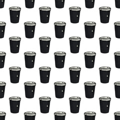 Seamless pattern with cute cup of tea or coffee doodle for decorative print, wrapping paper, greeting cards, wallpaper and fabric