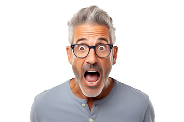 Middle aged man  on isolated chroma key background