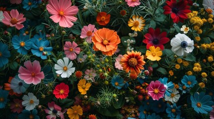 Flowers Scattered Across the Grass
