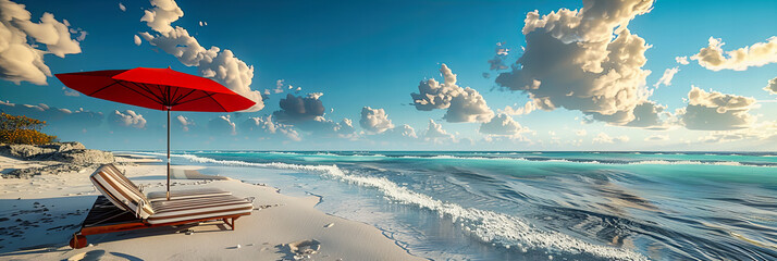 Sunset Over a Tropical Beach, Calm Waters and Golden Skies, Idyllic and Peaceful Evening Scene