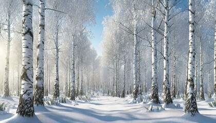 겨울의 자작나무숲