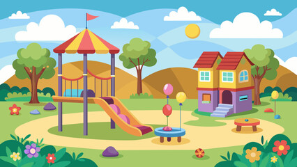 Obraz na płótnie Canvas vector-illustration-of-a-cute-playground