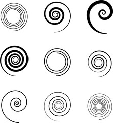 Set of spiral elements vector