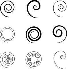 Set of spiral elements vector