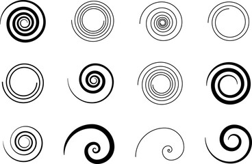 Set of spiral elements vector