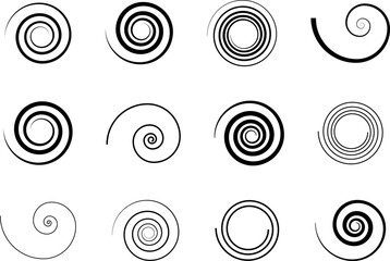 Set of spiral elements vector