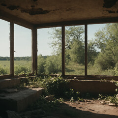 ruins of the building