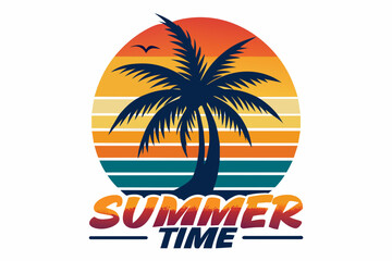 Fototapeta na wymiar summer-Time--poster-for-t-shirt-design vector illustration