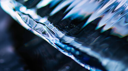 Extreme macro photo of clean irridescent polished glass. - obrazy, fototapety, plakaty