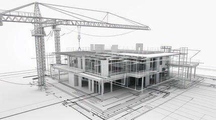 Obraz premium construction images, construction sites with tower cranes and skyscrapers