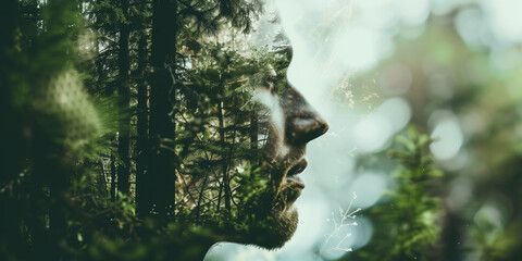 A creative combination of face and forest creating an extraordinary artistic composition.
