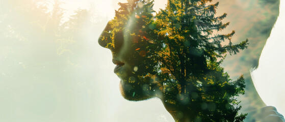A creative combination of face and forest creating an extraordinary artistic composition.