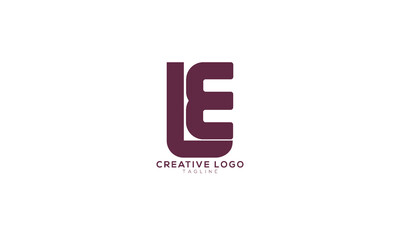 EL LE Abstract initial monogram letter alphabet logo design