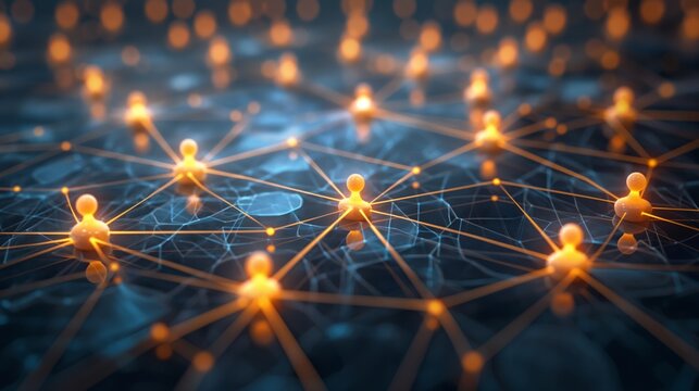 Abstract concept of connectedness and networking, visualization of digital communication