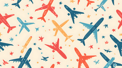vector pattern of airplane icon shipping