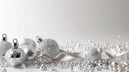 Serene Allure: White Christmas Ball Art
