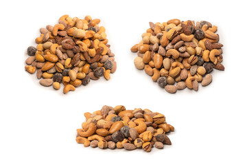  A group of almonds, pistachios, walnuts, macadamia, cashews.