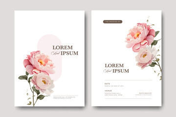 Minimal Wedding Card Design with Beautiful Flowers