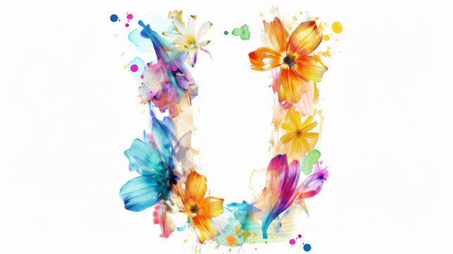 FLowers forming the letter  'U' .