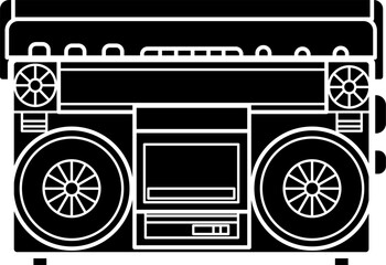 Retro Cassette Tape Recorder Illustration