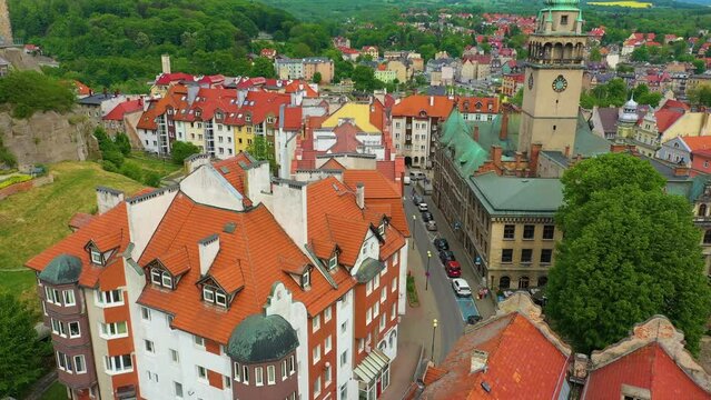 Old Town Market Square Klodzko Rynek Ratusz Aerial View Poland
