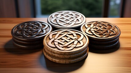 Pizzelle with intricate patterns and a golden brown color
