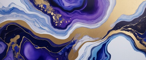 Luxurious abstract art with rich hues of blue and gold creating a sense of opulence and style, suitable for modern spaces
