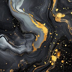 abstract marble background elegant watercolor black background with gold liquid fluid 