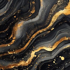 abstract marble background elegant watercolor black background with gold liquid fluid 