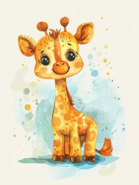Adorable Giraffe Calf Perfect for Children s Books and Nursery Art