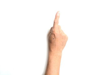 Empty hand holding isolated on the white background, with clipping path.