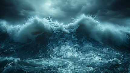 storm in the sea - obrazy, fototapety, plakaty