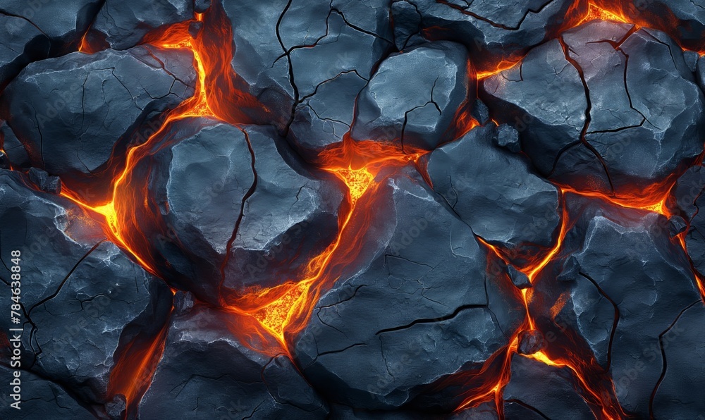 Poster abstract background of extinct lava with red gaps.