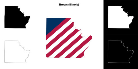 Brown County (Illinois) outline map set