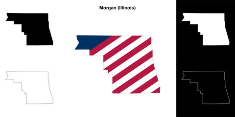 Morgan County (Illinois) outline map set