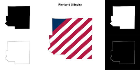 Richland County (Illinois) outline map set