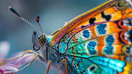 A Majestic Close-Up of Nymphalidae Butterfly in its Natural Vivid Palette - obrazy, fototapety, plakaty