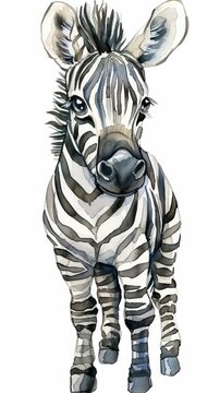 Whimsical Zebra Watercolor for Versatile Design Applications