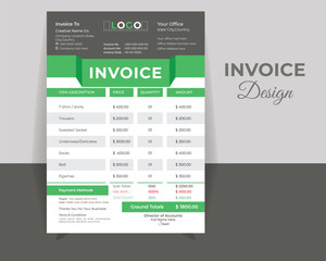 Creative INVOICE DESIGN Template, Vector Design Template.
