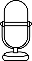 Retro Microphone Outline Illustration