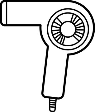 recommend clip art: Vintage Hair Dryer Outline Illustration