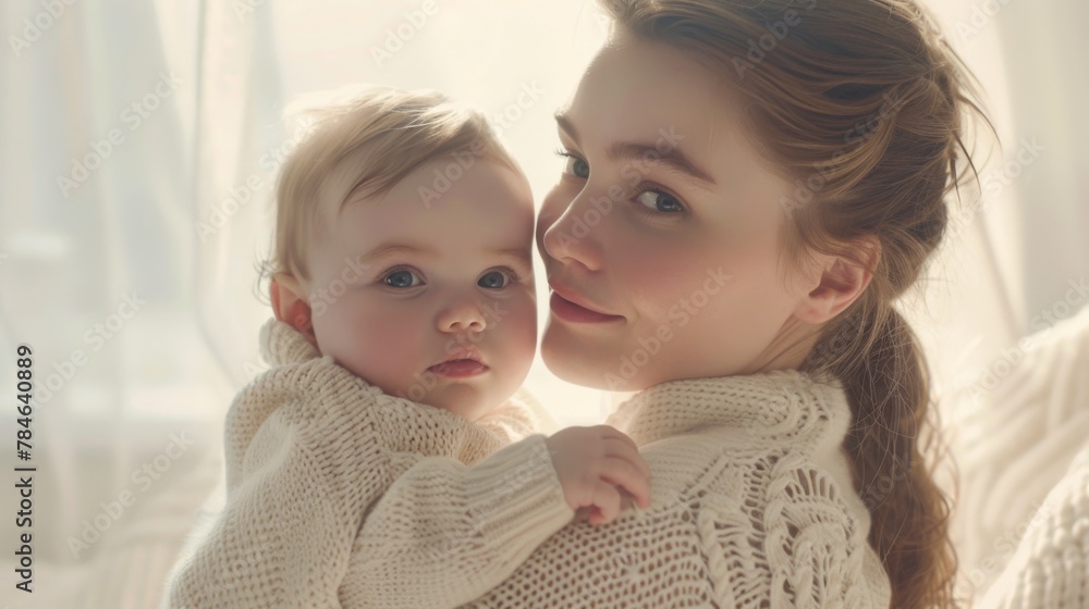 Canvas Prints a mother holding her child