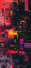 Glitched Cybermatrix Mobile Wallpaper Background., Amazing and simple wallpaper, for mobile
